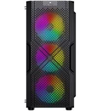 GAMEBOOSTER GB-PW908B 500W USB 3.0, ATX Mesh, Fixed 4xRGB Fan, Siyah Kasa - 1